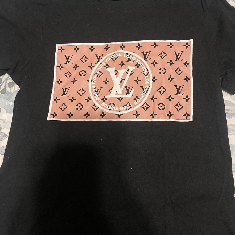 Louis Vuitton Kids Black and Pink Monogram Tee - Picture 3 of 5